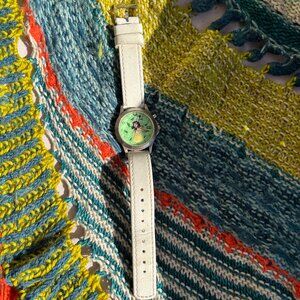 Roxy Hula Girl Watch with White Leather Band